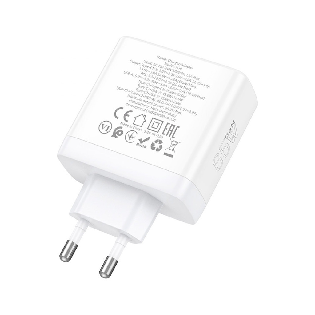 Зарядний пристрій HOCO N30 Glory White (6931474784155) - зображення 2