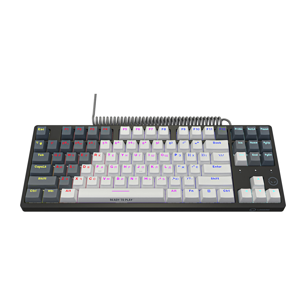 Клавіатура Lorgar Azar 514TKL RGB Mechanical USB UA White/Grey (LRG-GK514TKL-WH-UA) - изображение 2