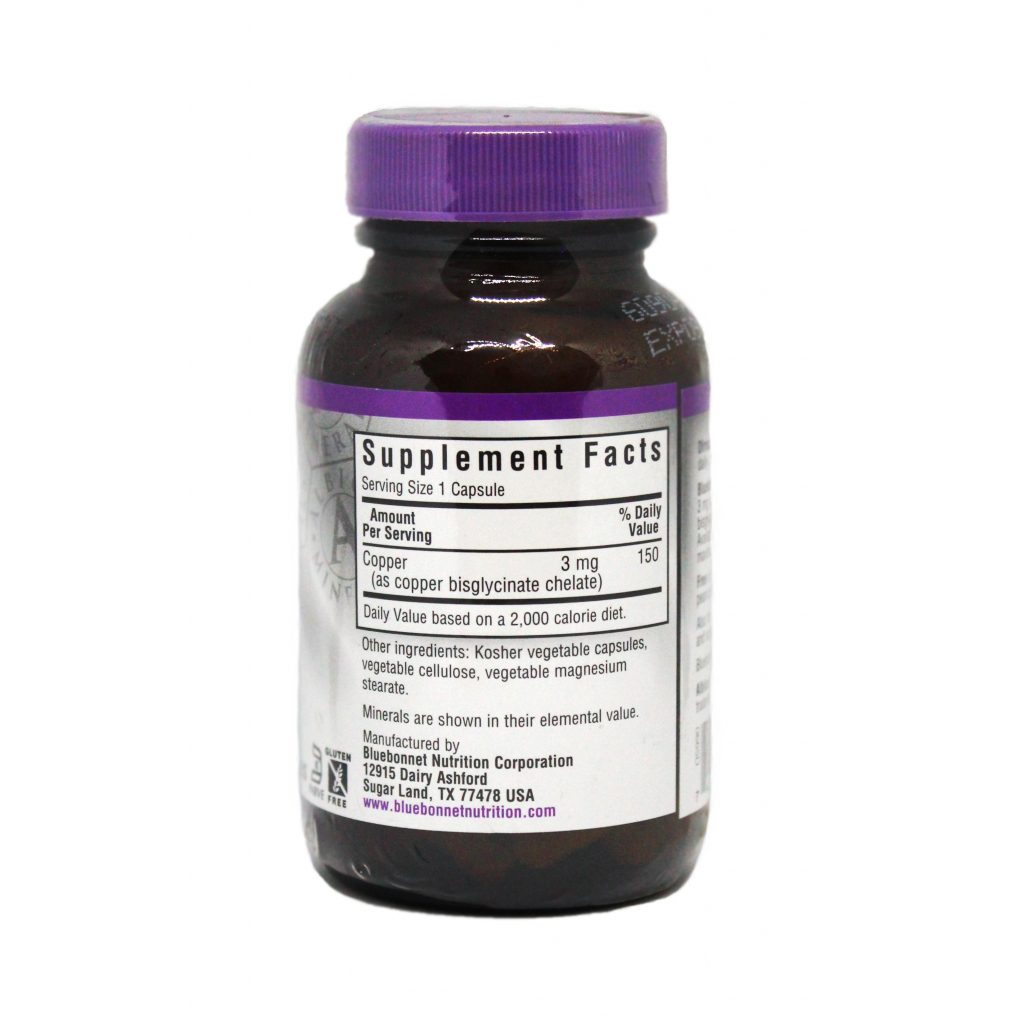 Мінерали Bluebonnet Nutrition Хелатна Мідь, Albion, 90 гелевих капсул (BLB-00665) - зображення 2