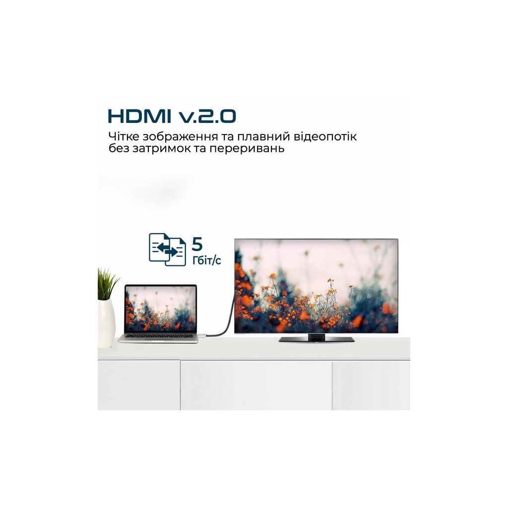 Кабель мультимедійний USB-C to HDMI hdlink-60h.grey Promate (hdlink-60h.grey) - изображение 4