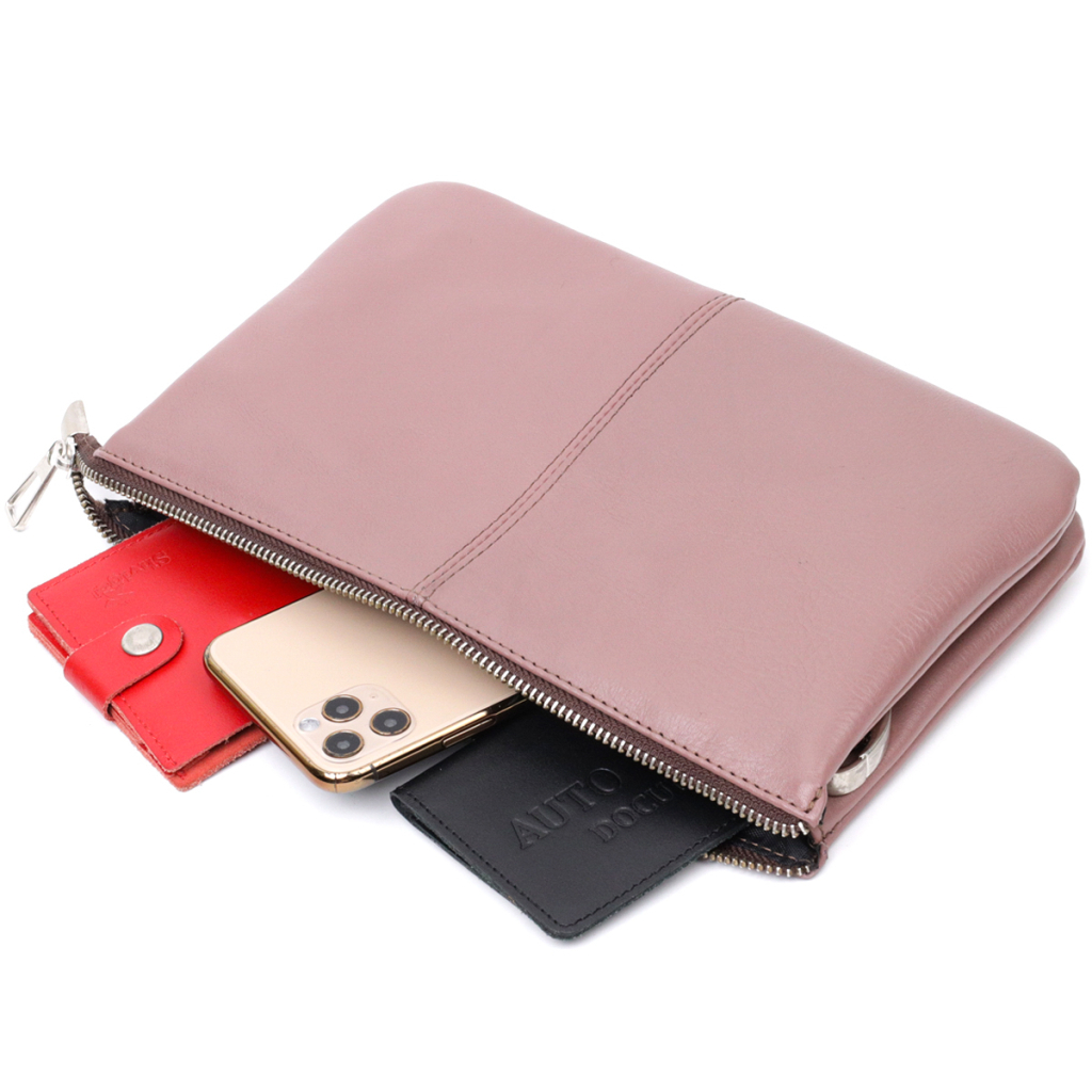 Сумка Grande Pelle З натуральної шкіри Пудрова (11634) - зображення 8