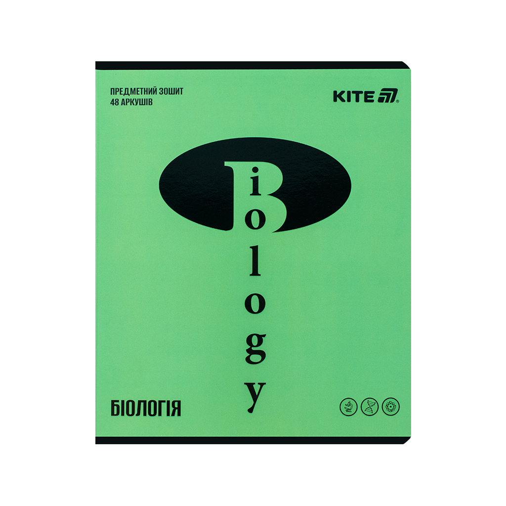 Зошит Kite предметний Bright 48 аркуші, клітинка, біологія (K25-240-17) - зображення 1