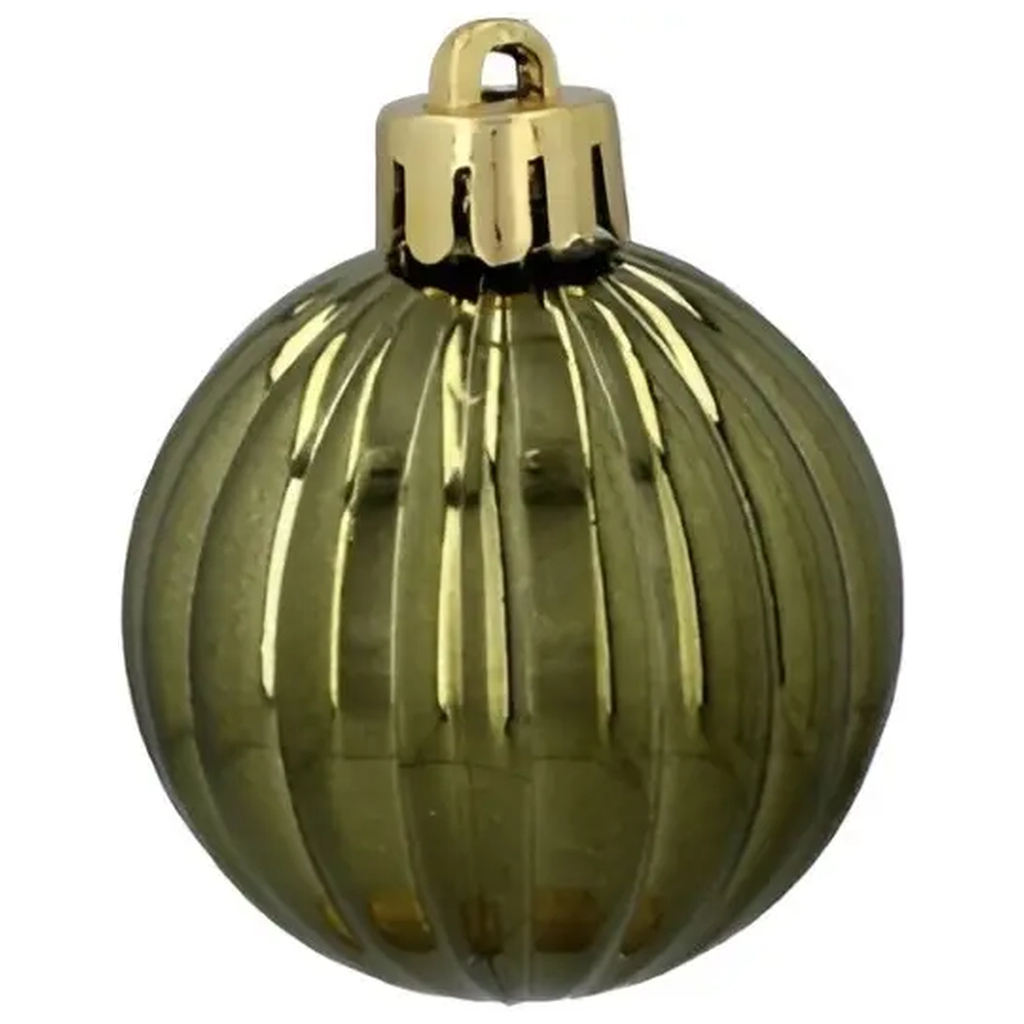 Ялинкова іграшка Chomik пластикові кульки 16 шт, 4 см, зелені і білі (5900779877351_2) - зображення 5