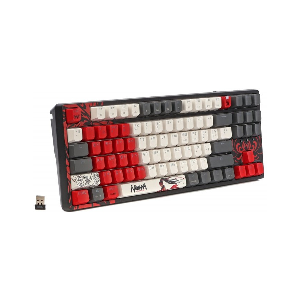 Клавіатура A4Tech Bloody WS87 Naraka Wireless/Bluetooth Black/Red (4711421001113) - изображение 3