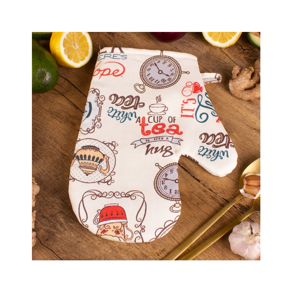 Кухонна прихватка MirSon рогожа/напівпанама №218 - Cream services (2200006754503) - зображення 2