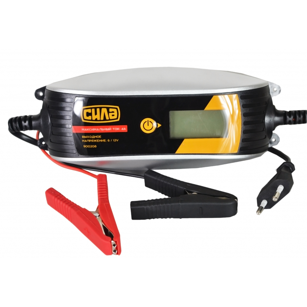 Зарядний пристрій для автомобільного акумулятора СИЛА цифровий імпульсивний 4А 6/12 В (900208) - изображение 1