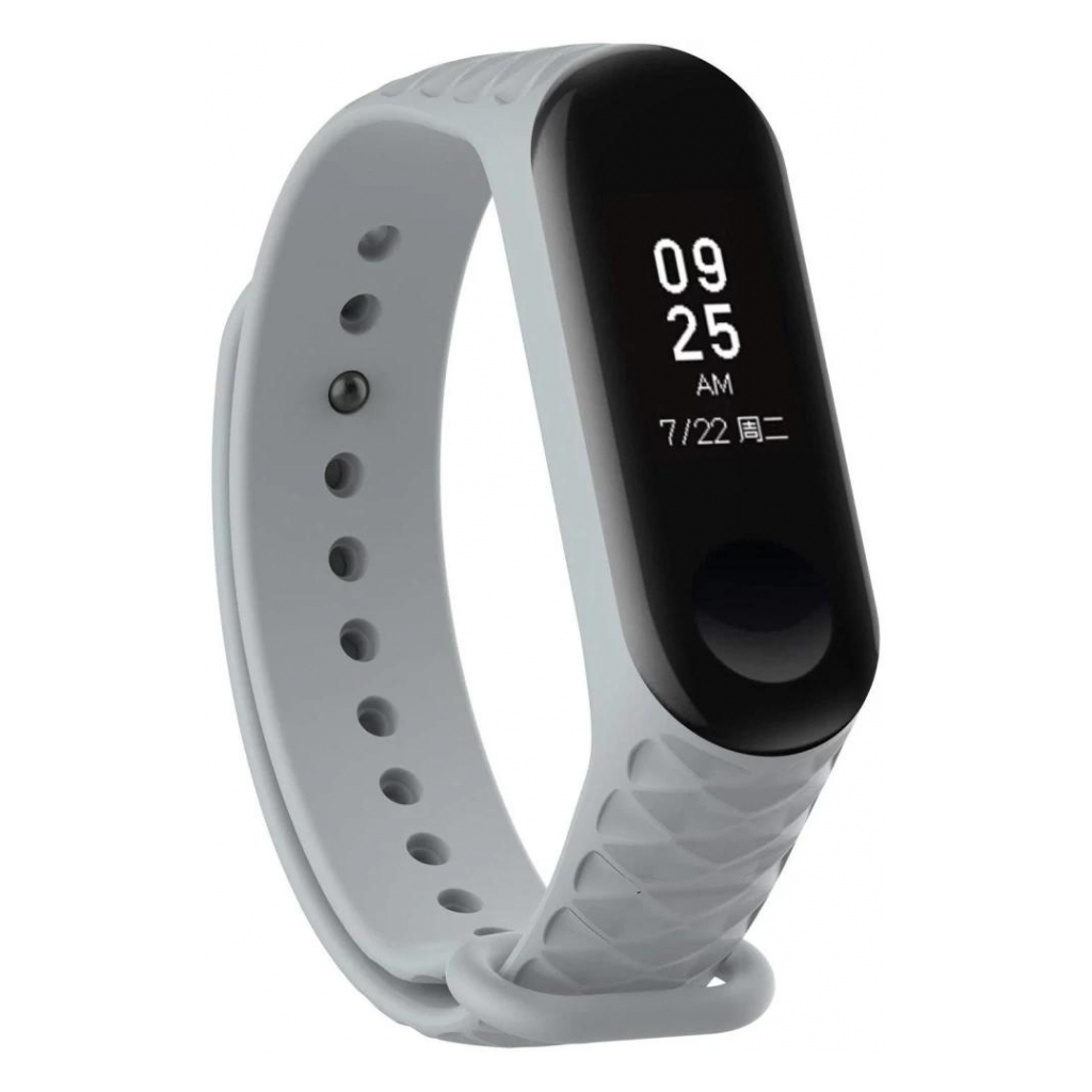 Ремінець до фітнес браслета Armorstandart Ribbed для Xiaomi Mi Band 4/3 Light Grey (ARM52103) - зображення 1