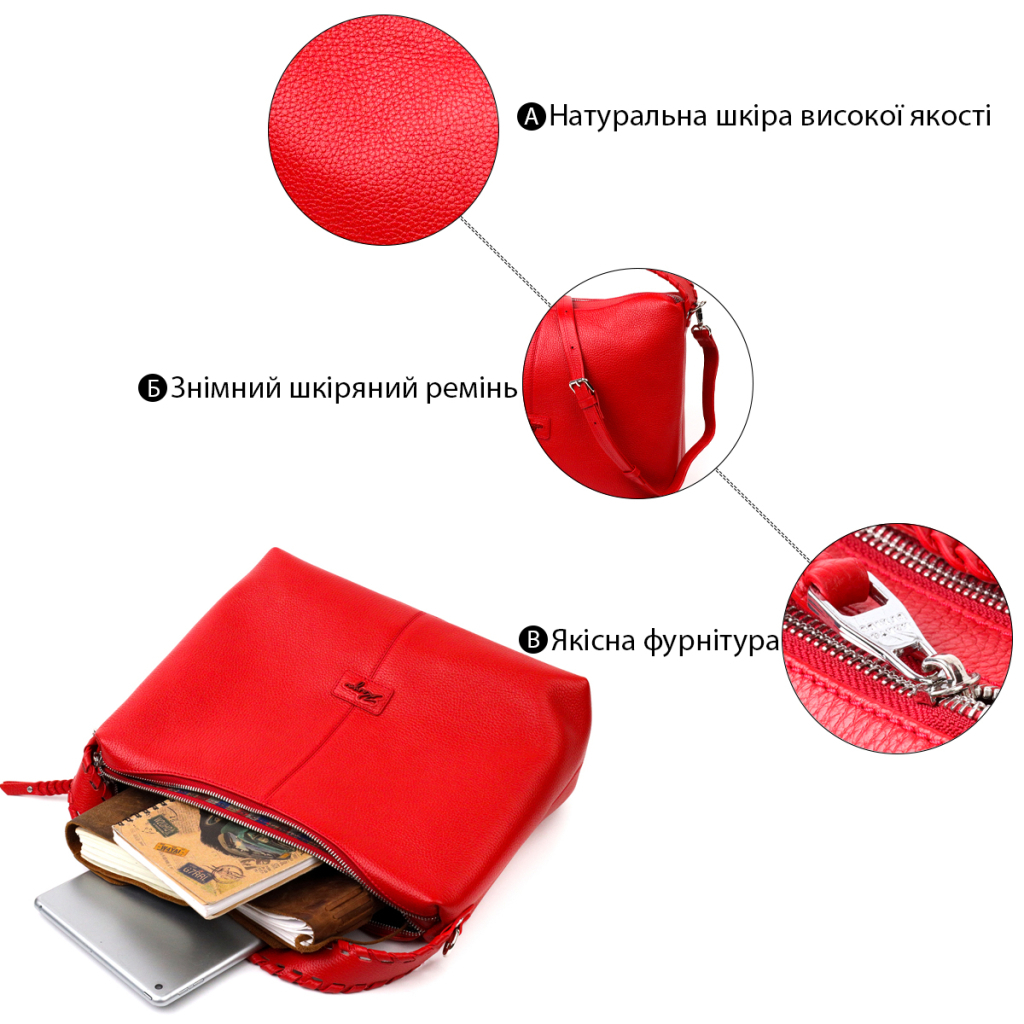Сумка Karya Шкіряна Червона (20849) - зображення 4