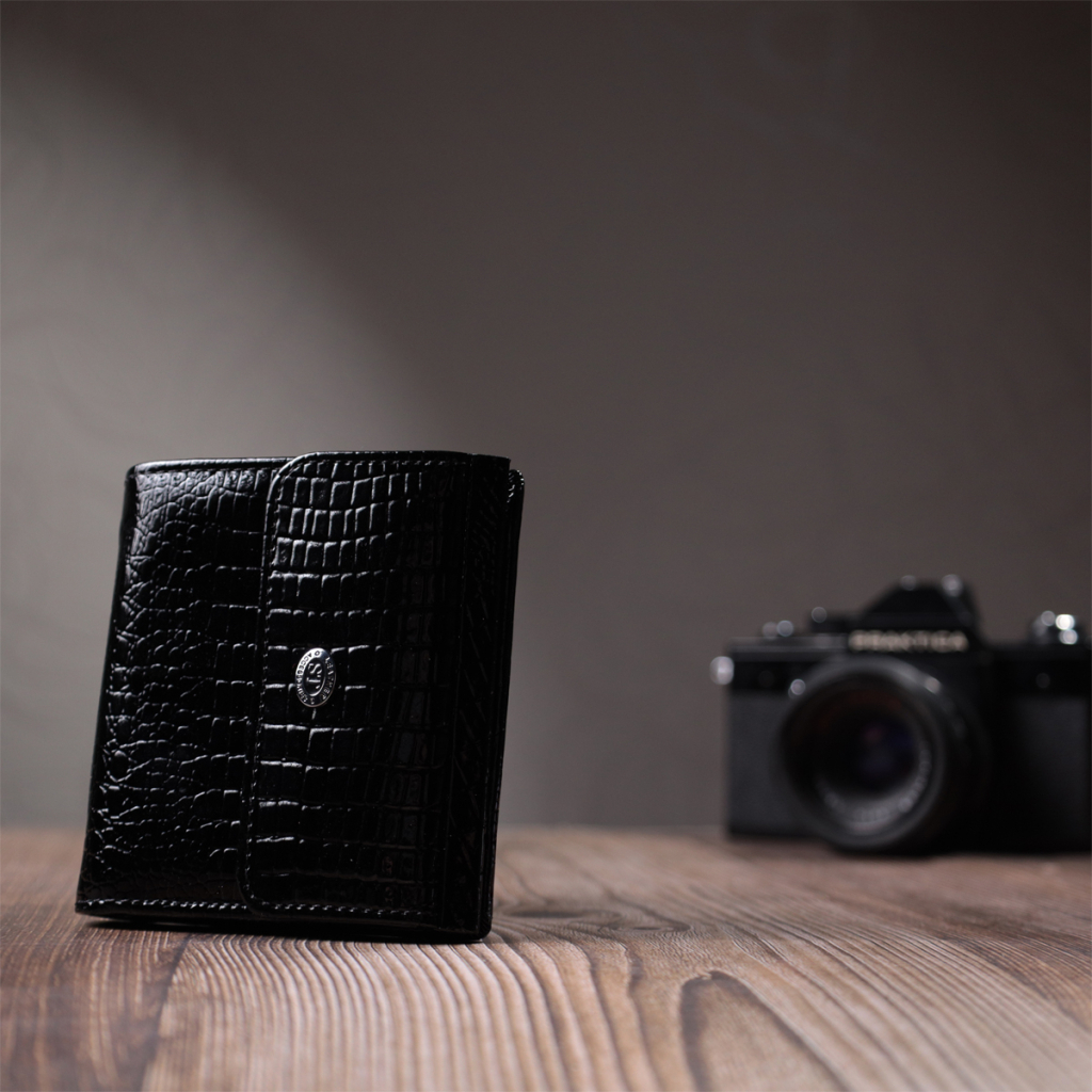 Гаманець ST Leather З натуральної шкіри Чорний (22706) - зображення 9