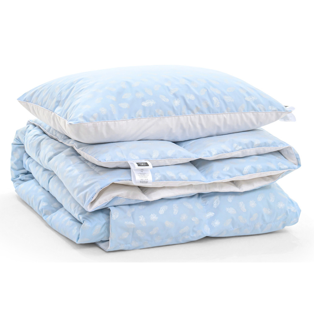 Ковдра MirSon Набір пуховий №2108 Bio-Blue Зима 90% пух 200х220 + подушка 50х70 середня (2200003023176) - зображення 4