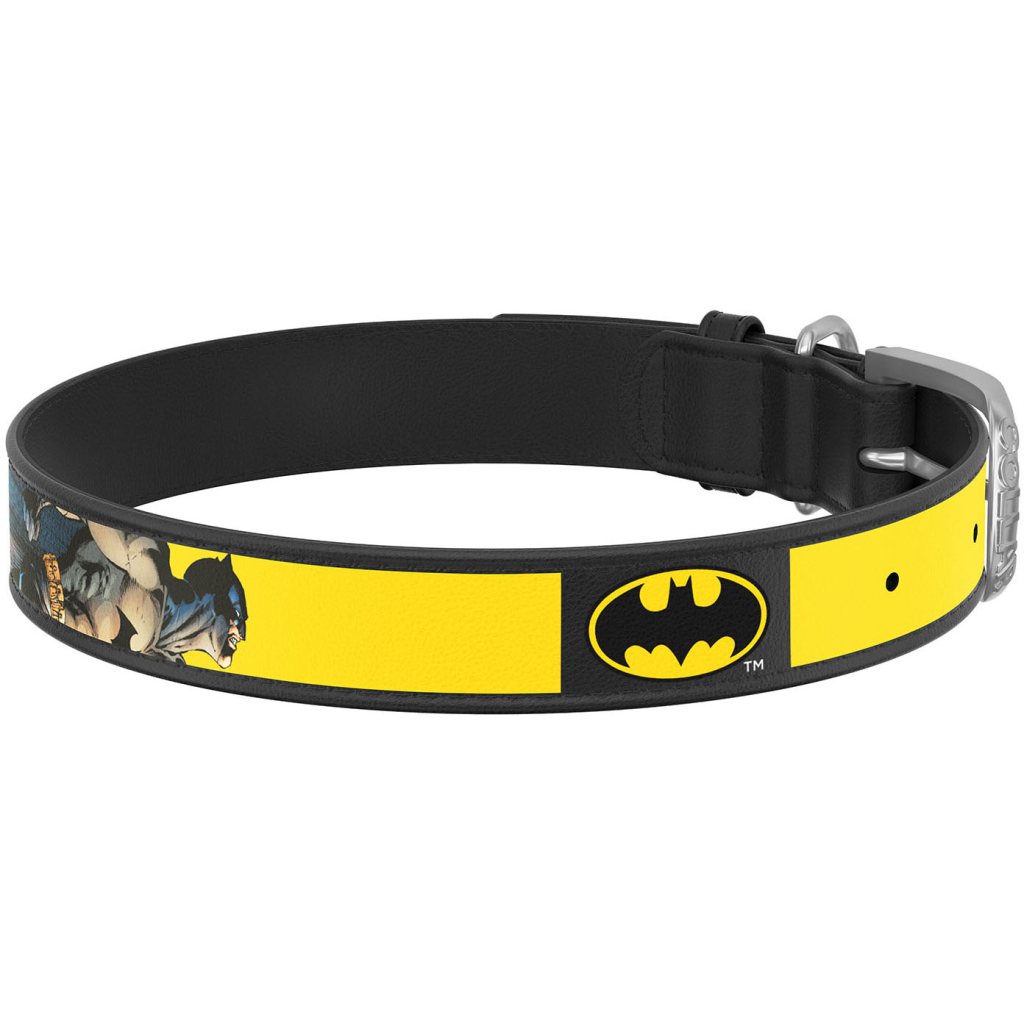 Нашийник для тварин WAUDOG Design з QR паспортом "Бетмен 2" M Ш 20 мм Д 30-39 см(чорний) (0020-1004-01) - зображення 2
