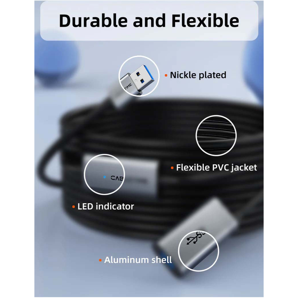 Дата кабель USB 3.0 AM/AF 20.0m active Cabletime (CA915194) - зображення 7