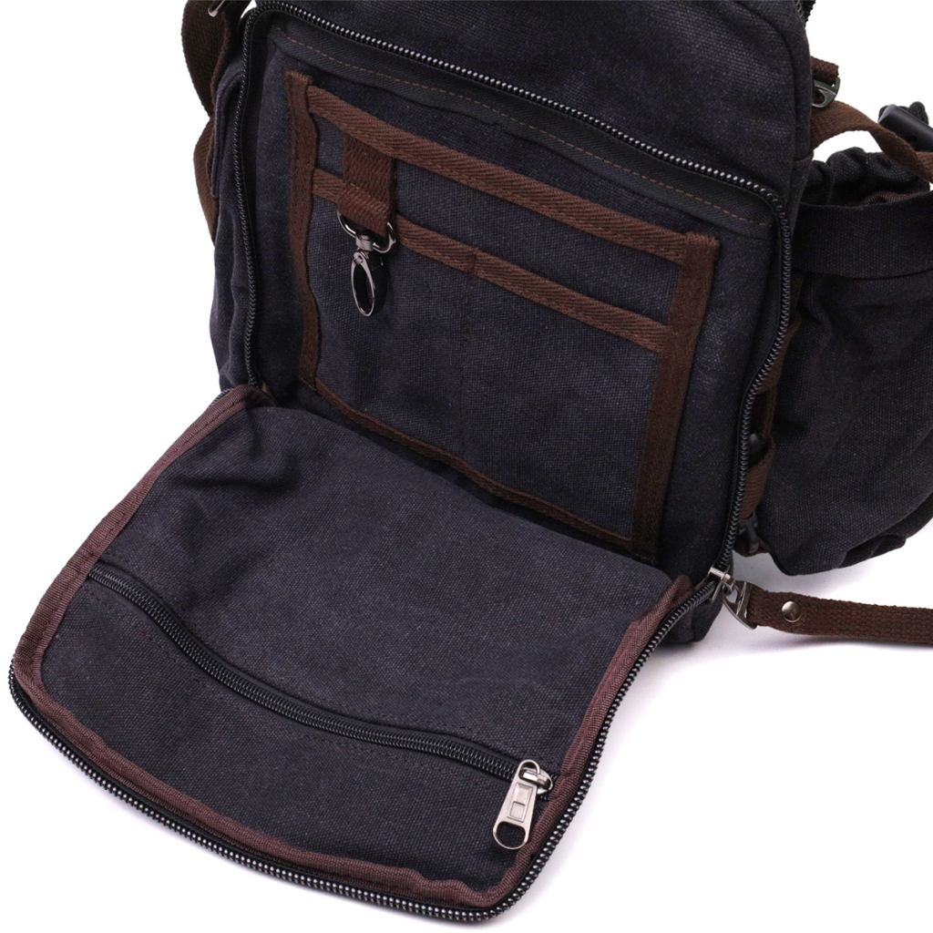 Сумка Vintage Текстильна з чохлом для води Чорна (22208) - зображення 6