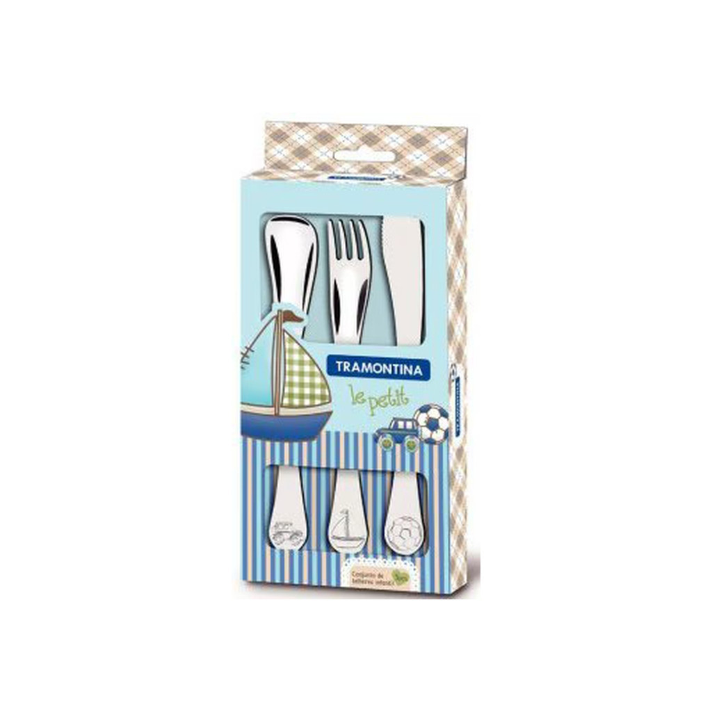 Набір столових приборів Tramontina Baby Le Petit Блакитний 3 предмети (66973/000) - зображення 6