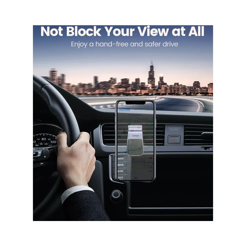 Універсальний автотримач Ugreen LP290 Waterfall-Shaped Magnetic Phone Holder Black (80712B) - зображення 6