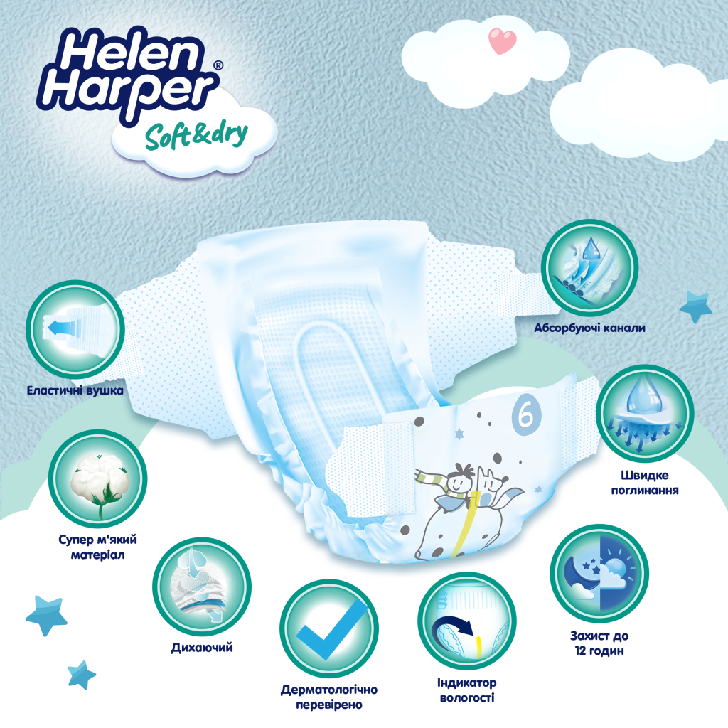 Підгузки Helen Harper Soft&Dry New XL Розмір 6 (15+ кг) 26 шт (2316780) - зображення 2