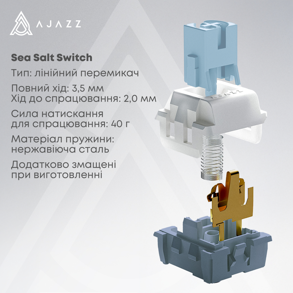 Клавіатура Ajazz AK650 Sea Salt Switch USB UA White/Blue (AK650-SS-BWB) - изображение 8