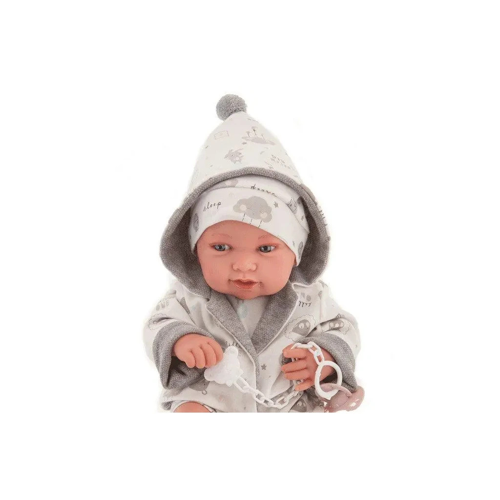 Пупс Antonio Juan Новонароджений Піпо в сірому з вініловим тілом 42 см (50083) - зображення 3