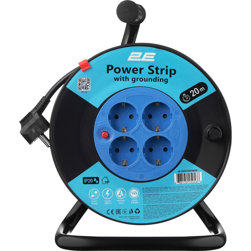 Мережевий подовжувач 2E 2E-CR4315IP20M20 - зображення 2