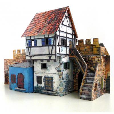 Збірна модель Умная бумага Будинок біля стіни серії Середньовічне місто (250) - зображення 1