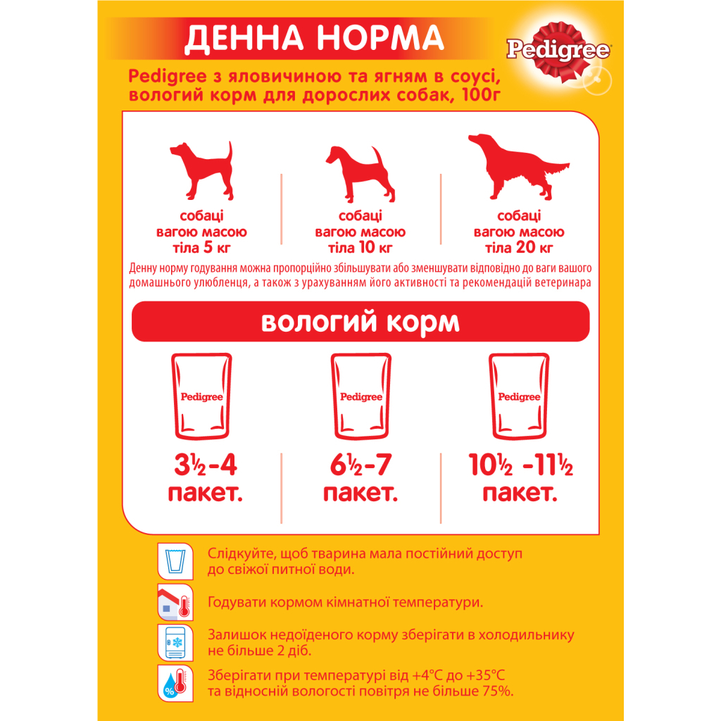Вологий корм для собак Pedigree Яловичина, ягня в соусі 100 г (5900951262531) - зображення 4