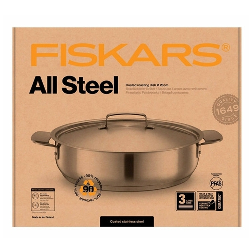 Сотейник Fiskars All Steel глибокий матовий 28 см (1064749) - зображення 5