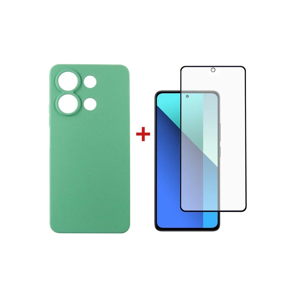 Чохол до мобільного телефона Dengos Kit for Xiaomi Redmi Note 13 4G case + glass (Mint) (DG-KM-62) - зображення 1