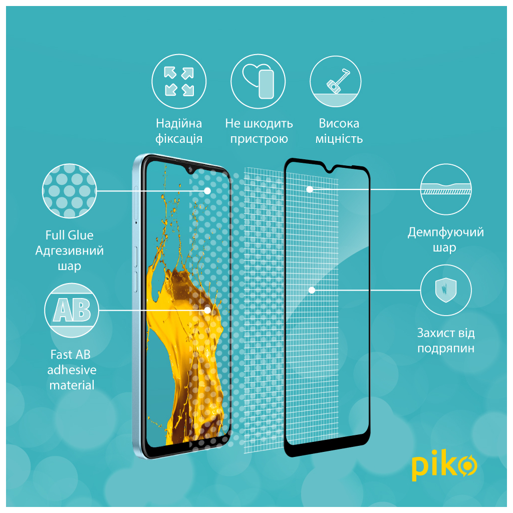 Скло захисне Piko Full Glue Oppo A57S Black (1283126576744) - зображення 3