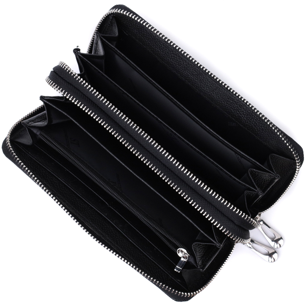 Гаманець ST Leather З лакованої натуральної шкіри Чорний (22693) - зображення 6