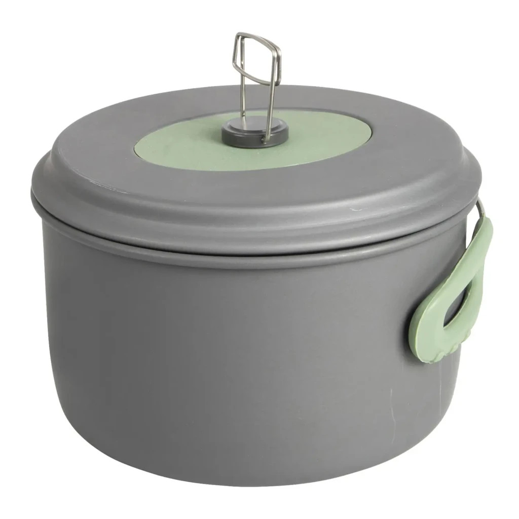 Набір туристичного посуду Bo-Camp Explorer XL Hard Anodized 4 предмети Сірий/Зелений (2200249) - зображення 3