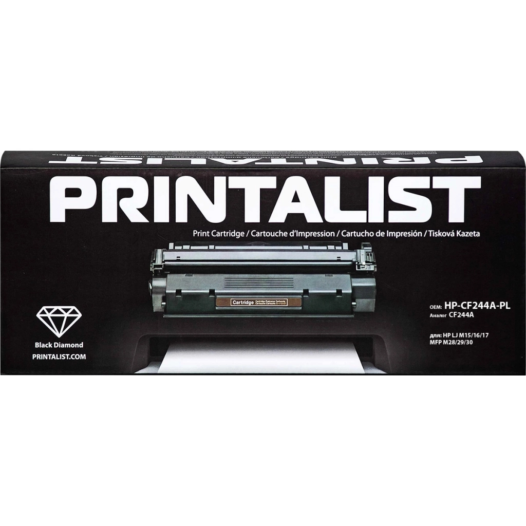 Картридж Printalist HP LJ M15/16/17, MFP M28/29/30/ CF244A Black (HP-CF244A-PL) - зображення 1
