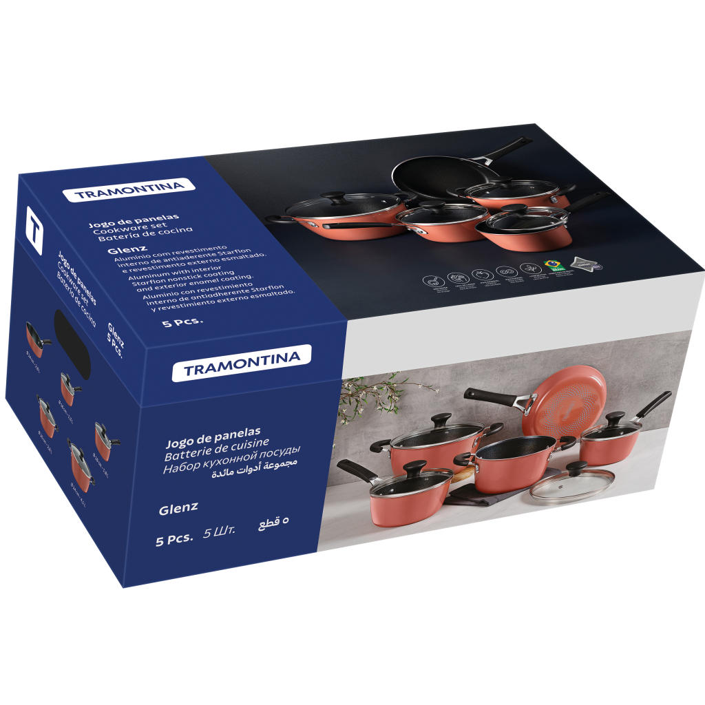 Набір посуду Tramontina Glenz 9 предметів Мідний (28699/410) - зображення 3