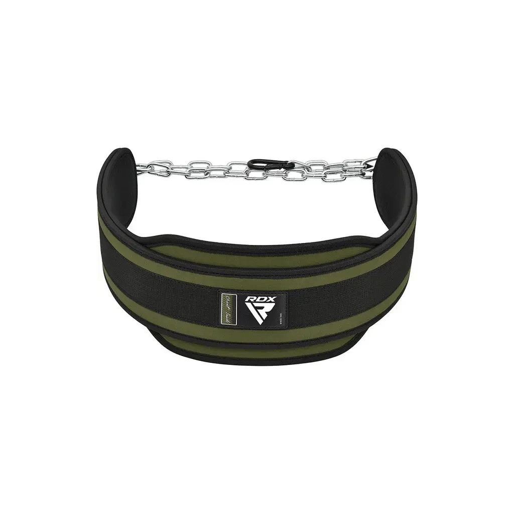 Обважнювач RDX Пояс з ланцюгом T7 Pro Dipping Belt 2 Layer неопреновий Army Green (WDB-T7AG) - зображення 1