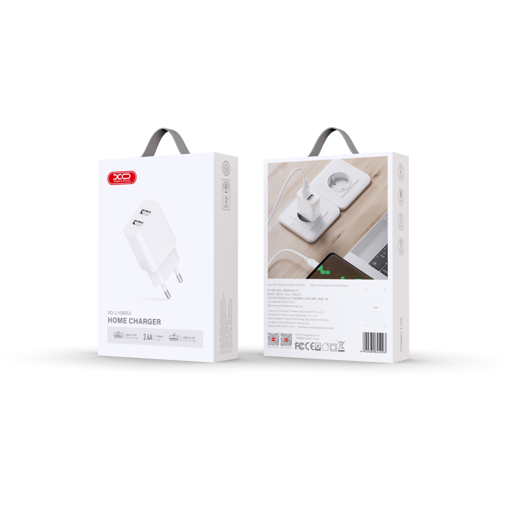 Зарядний пристрій XO L109 12W 2xUSB-A White (L109_White) - зображення 3