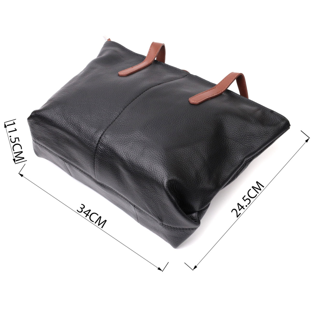 Сумка Vintage Містка сумка Жіноча з натуральної шкіри Чорна (22281) - зображення 3