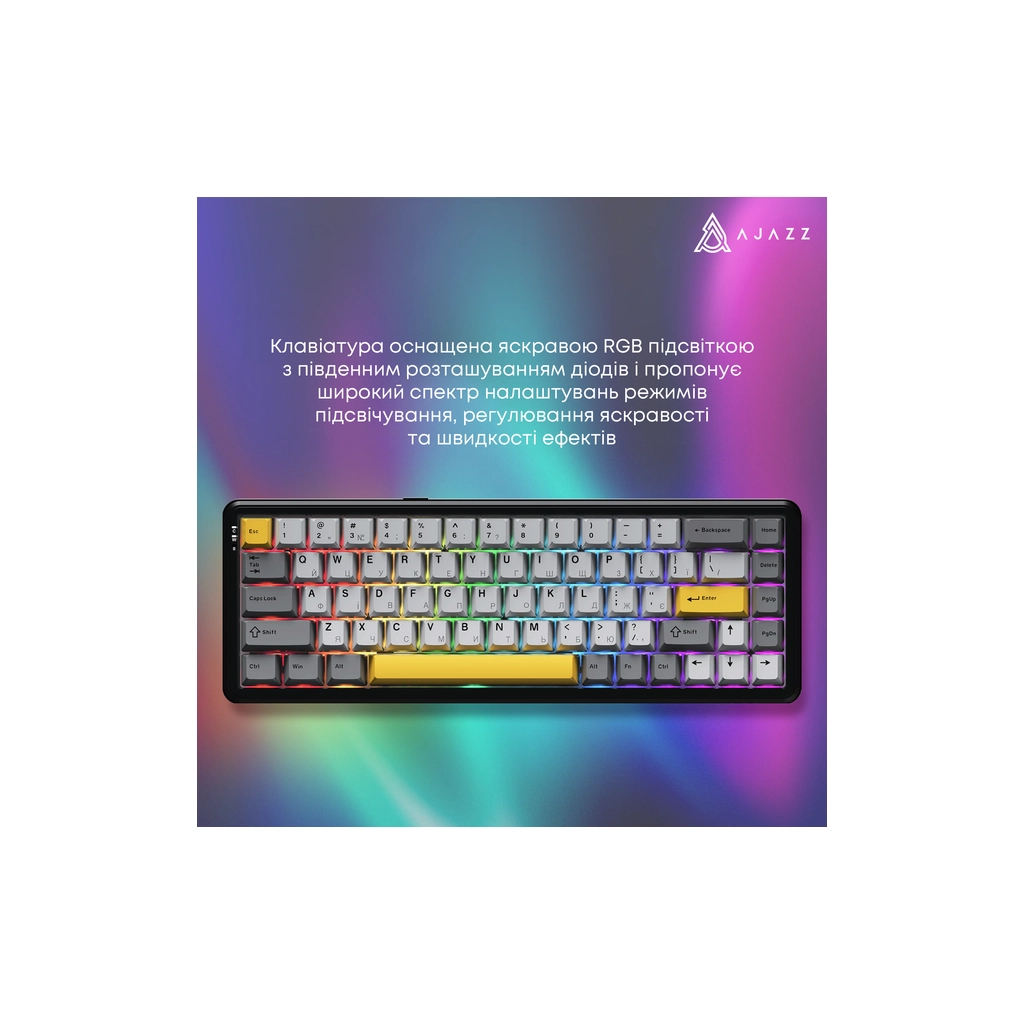 Клавіатура Ajazz AK680 MAX (8+8K) Magnetic Switch RGB Wireless/Bluetooth/USB Black (AK680-M-BGY-A) - зображення 9
