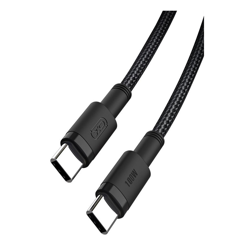 Дата кабель USB-C to USB-C 1.0m 100W braided black XO (NBQ199_С_Black) - зображення 4
