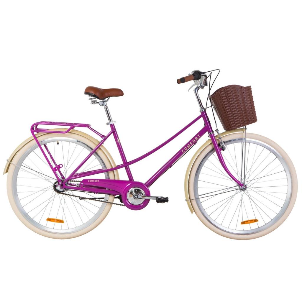 Велосипед Дорожник 28" COMFORT FEMALE PH рама-19,5" 2019 фіолетовий, багажник + кошик (OPS-D-28-126) - зображення 1