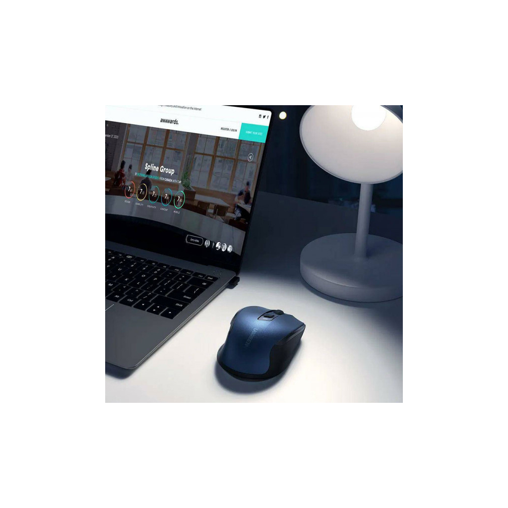 Мишка UGREEN MU006 Ergonomic Wireless Blue (15064) - зображення 4