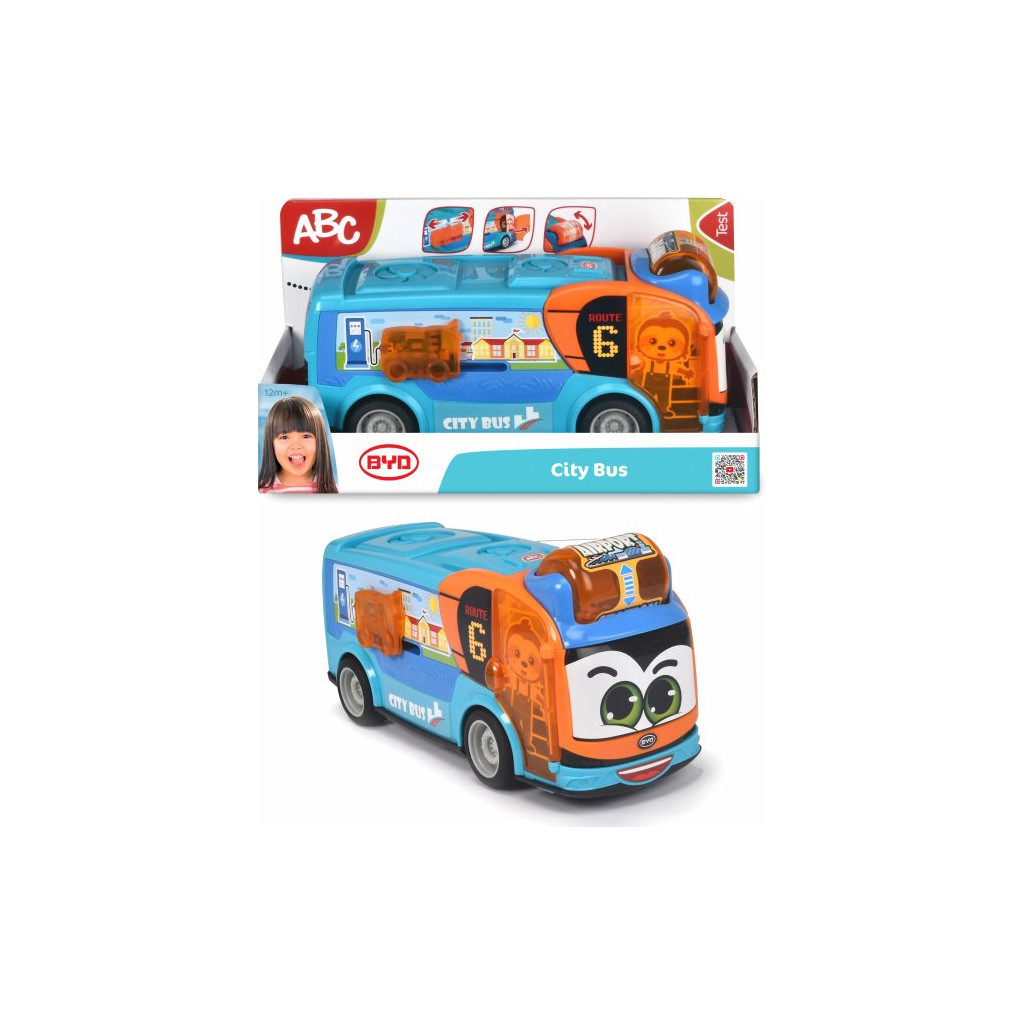 Спецтехніка Dickie Toys Міський автобус АВС "BYD" з відкривними дверцятами та рухомими деталями, 22 см (4113000) - зображення 7