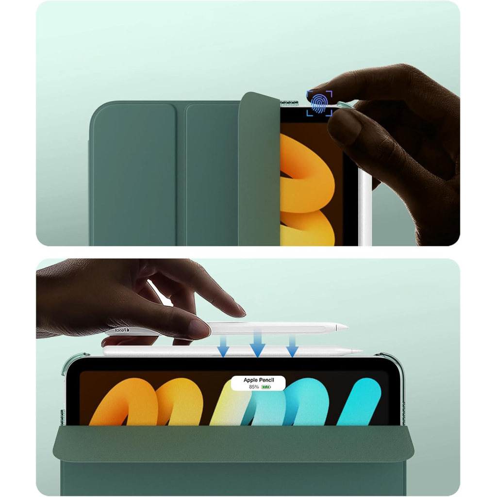 Чохол до планшета BeCover Tri Fold Hard Apple iPad Mini 7 2024 Dark Green (712451) - зображення 4
