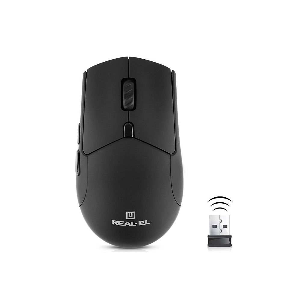 Мишка REAL-EL RM-460W Wireless/Bluetooth Black (EL123200048) - зображення 3