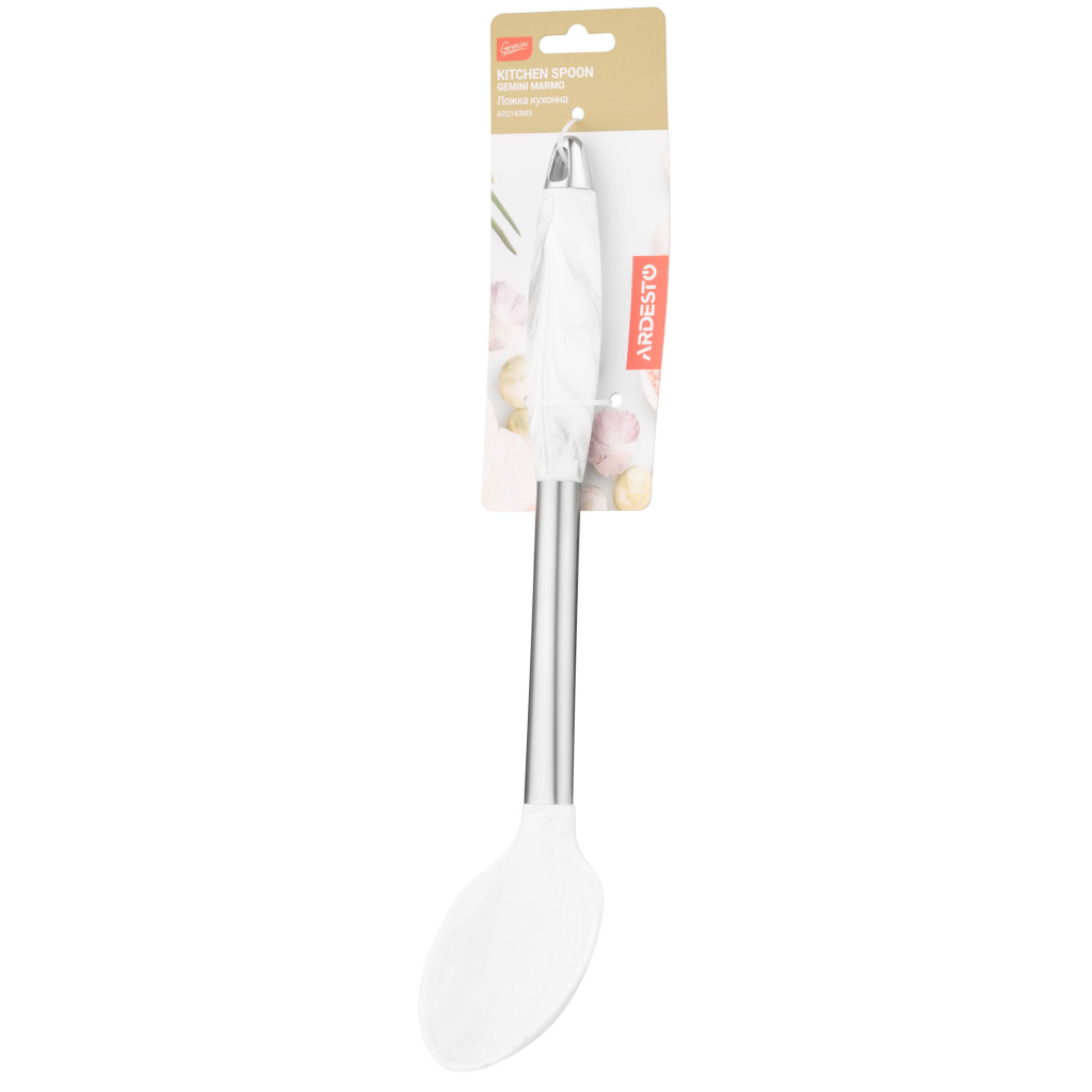 Ложка кухарська Ardesto Gemini Marmo Steel/Silicon (AR2143MS) - зображення 3