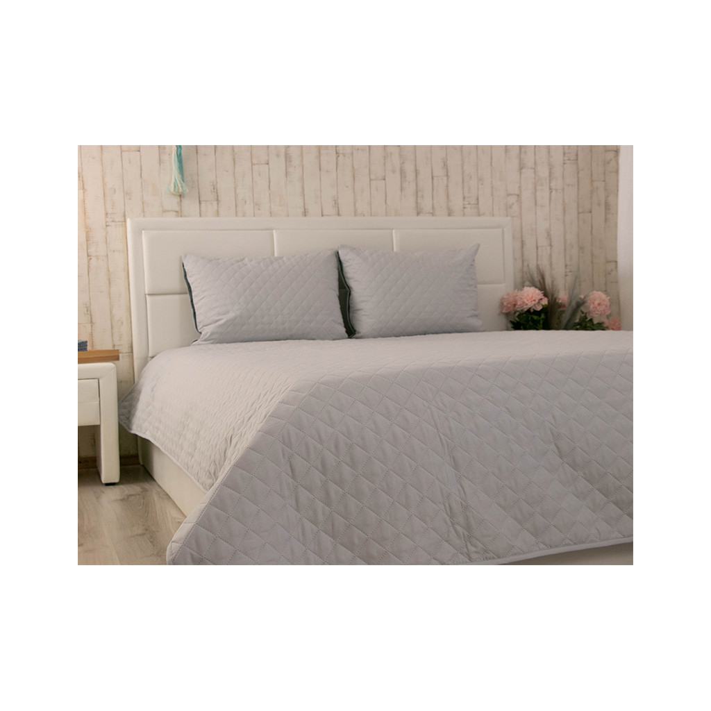 Покривало Руно двостороннє декоративне Velour Dark Grey ромб 180х220 см (340.55_Dark Grey ромб) - зображення 9