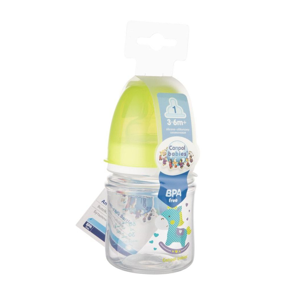 Пляшечка для годування Canpol babies Easystart Кольорові звірята 120 мл Бірюзова (35/205) - зображення 2