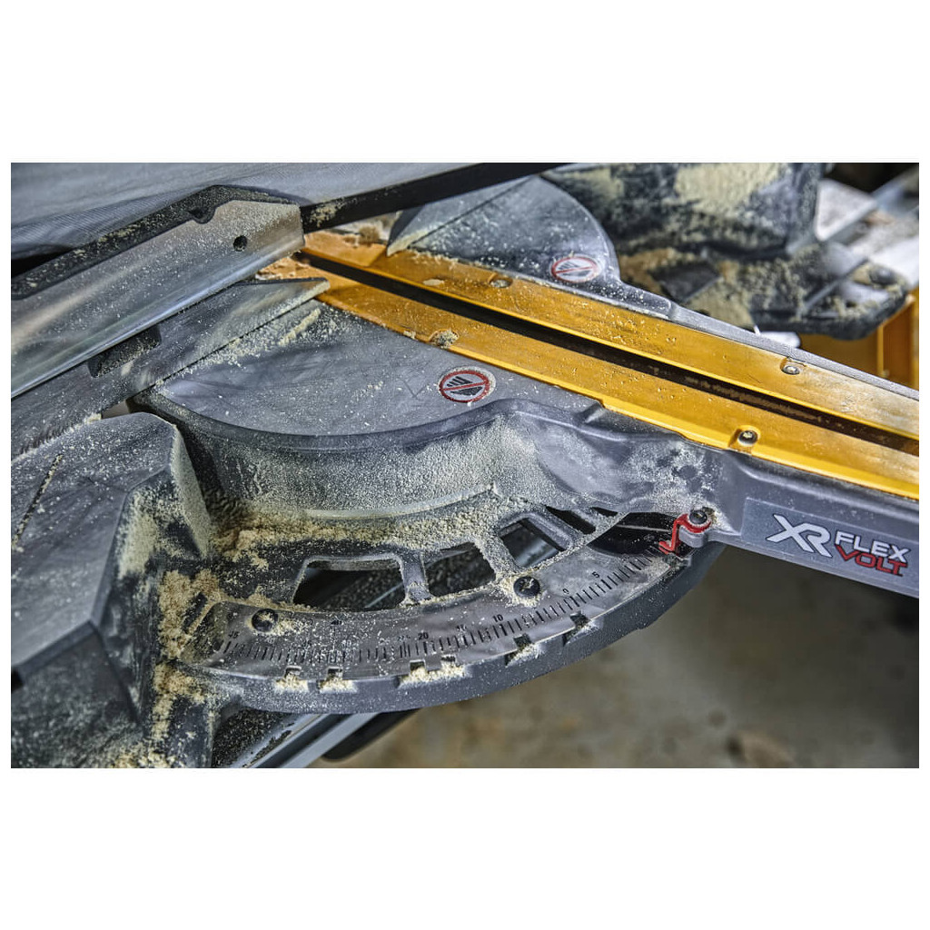 Торцювальна пила DeWALT 54В XR FLEXVOLT Li-lon, диск 250х30 мм, XPS, 20.5 кг, 2x2Ah (DCS727T2) - изображение 8