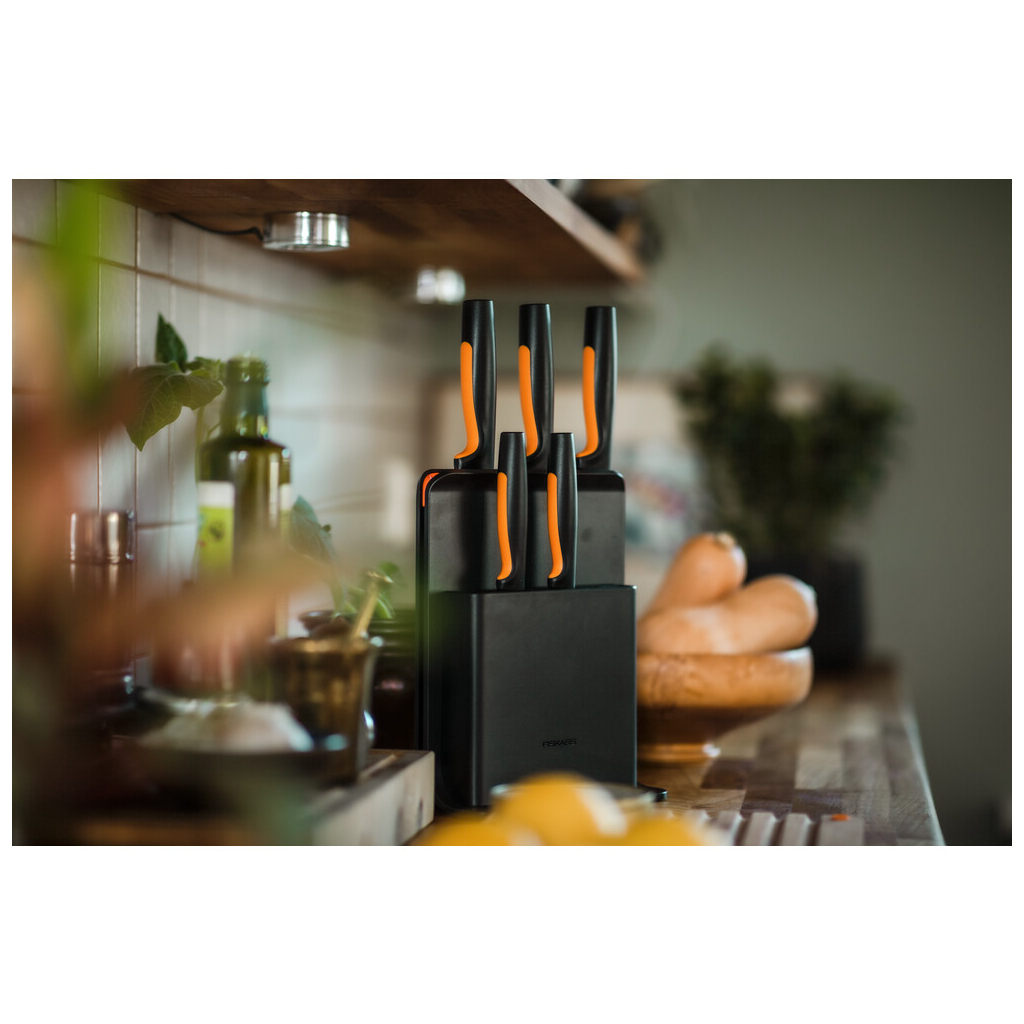 Набір ножів Fiskars Functional Form з чорною підставкою 5 шт (1057554) - зображення 3