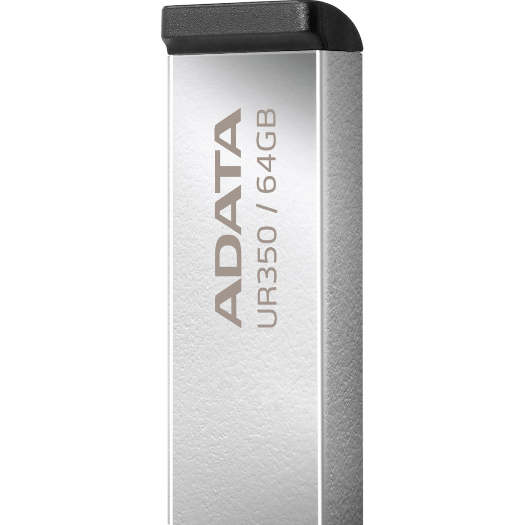 USB флеш накопичувач ADATA 64GB UR350 Silver-Black USB 3.2 (UR350-64G-RSR/BK) - зображення 3