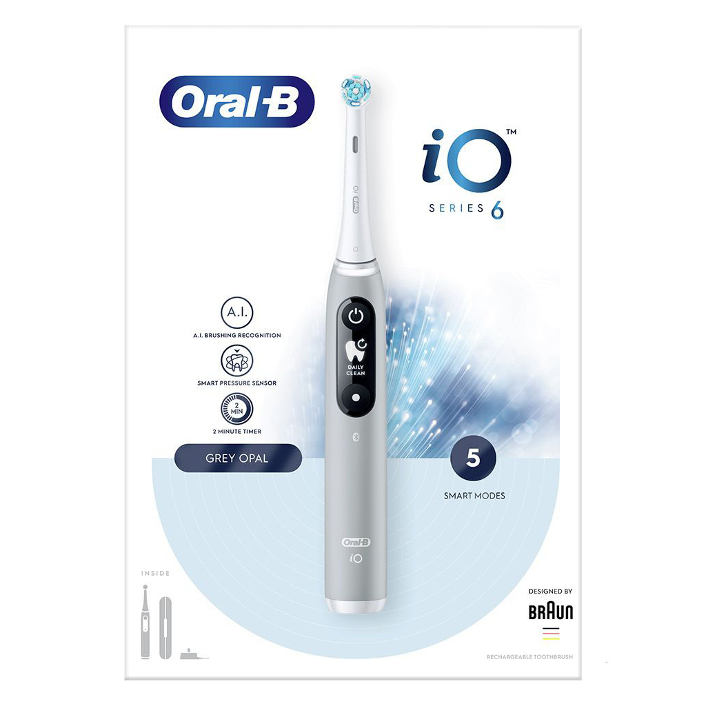 Електрична зубна щітка Oral-B iO Series 6 iOM6.1A6.1K Grey Opal - зображення 3