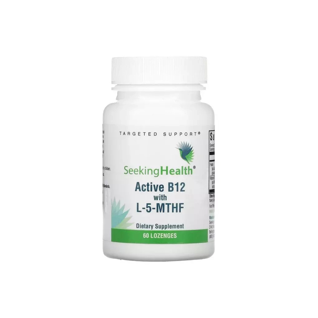 Вітамінно-мінеральний комплекс Seeking Health Вітамін B12 з L-5-MTHF, смак вишні, Active B12 With L-5-MTHF, 60 жувач (SKH-52006) - зображення 1